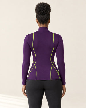 AirMove Half-Zip Pullover in Plum – back | Velvetella