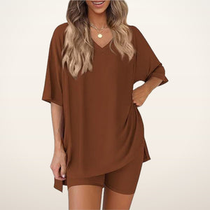 Casual Vibe Comfy Oversized 2-Piece Lounge Set | Velvetella