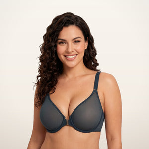 All-Day Comfort Front Closure Mesh Bra | Velvetella