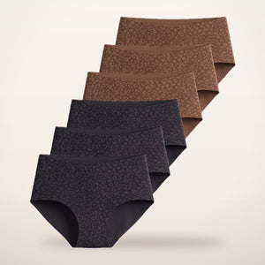 Esme Leopard Smoothing Briefs · Set of 6 | Velvetella
