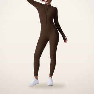 Sculpt Zip Long-Sleeve Jumpsuit | Velvetella