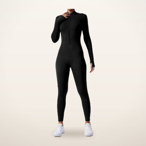 Sculpt Zip Long-Sleeve Jumpsuit | Velvetella