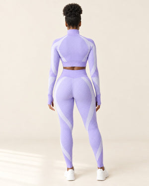 Seamless 3-Piece Set in Lavender – back | Velvetella