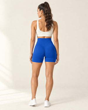 Seamless Scrunch Short in Royal Blue – back | Velvetella