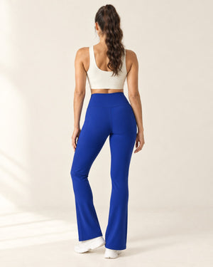Studio Pocket Bootcut Pant in Sapphire Blue – back | Velvetella
