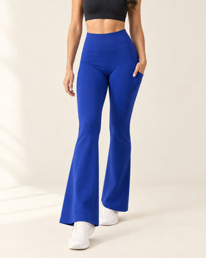 Studio Pocket Bootcut Pant in Sapphire Blue – feature | Velvetella