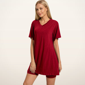Callie Oversized Tee & Biker Shorts Set | Velvetella