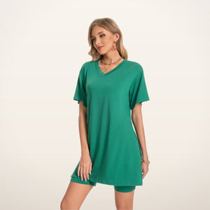 Callie Oversized Tee & Biker Shorts Set | Velvetella