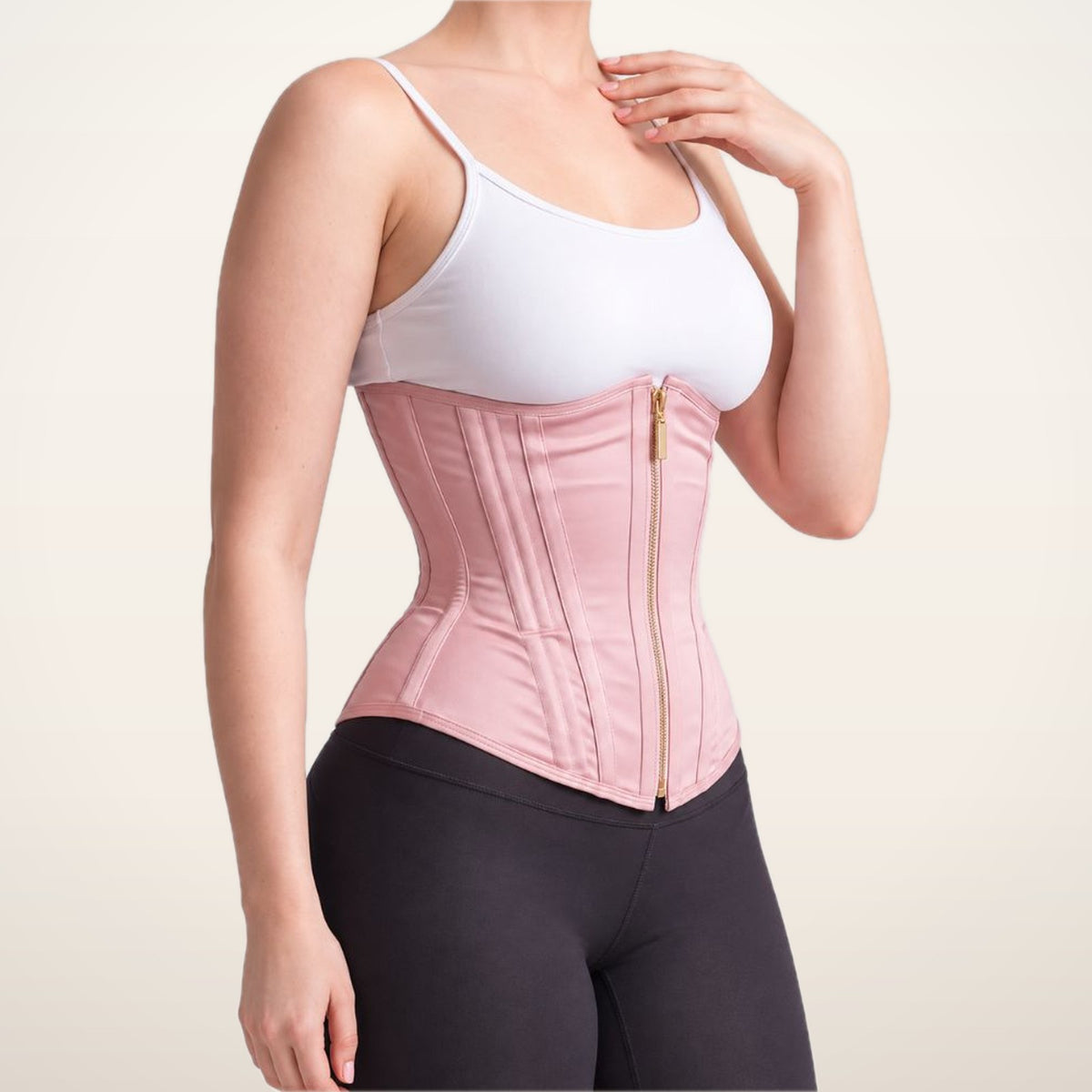 15-Bone Zip-Up High-Compression Waist Cincher | Velvetella