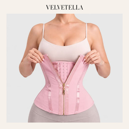15-Bone Zip-Up High-Compression Waist Cincher | Velvetella