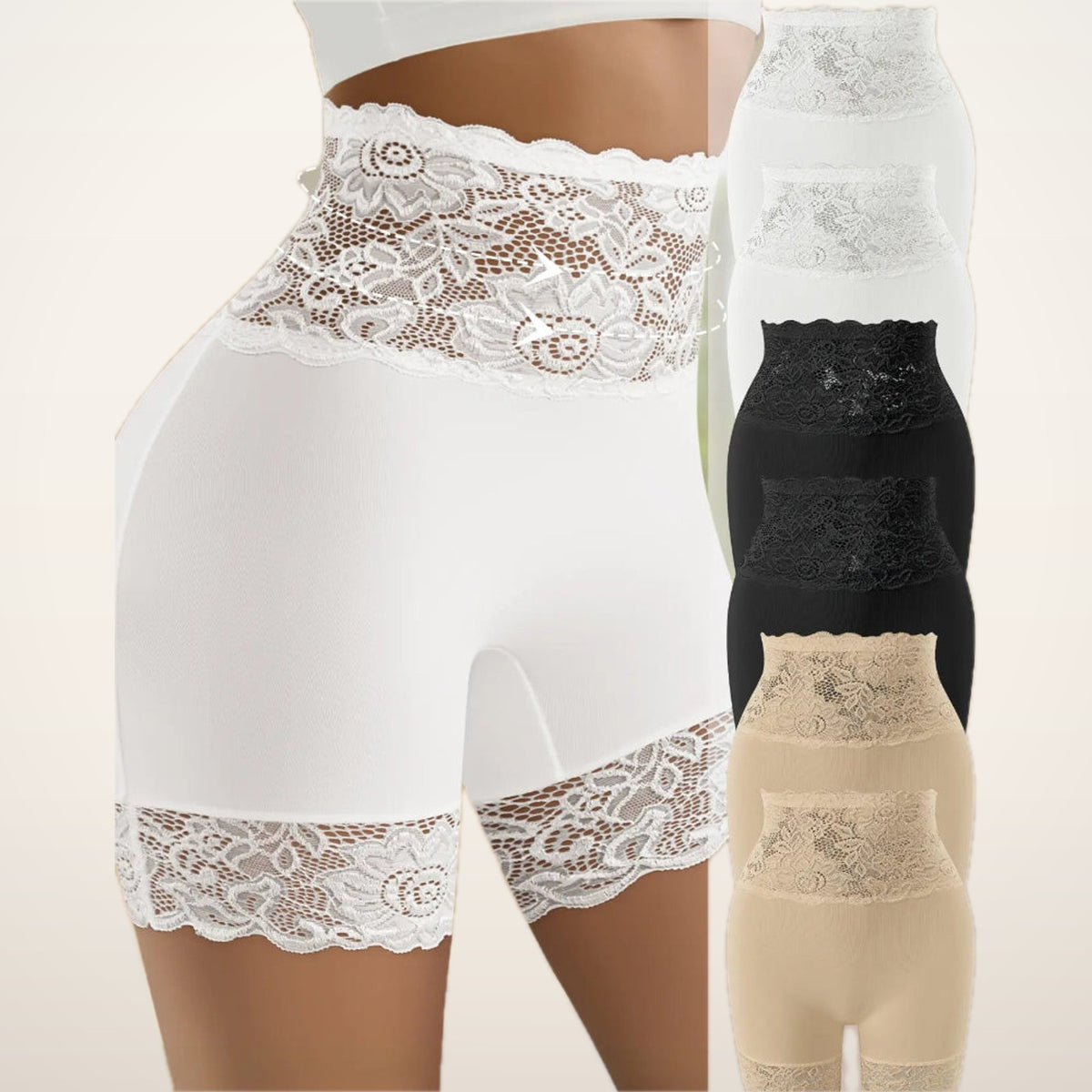 Esme High-Waist Lace Smoothing Shorts | Velvetella