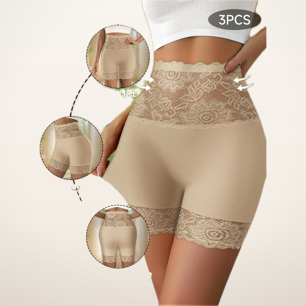 Esme High-Waist Lace Smoothing Shorts | Velvetella