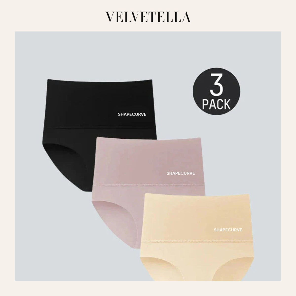 Women’s Tummy Control High-Waist Briefs Set of 3 | Velvetella