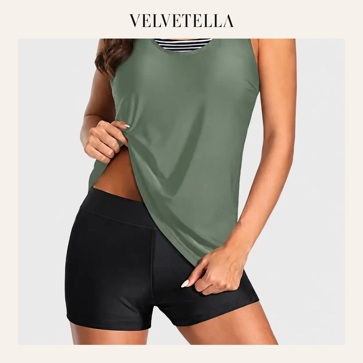 3-Piece Tummy Control Tankini Swimwear | Velvetella