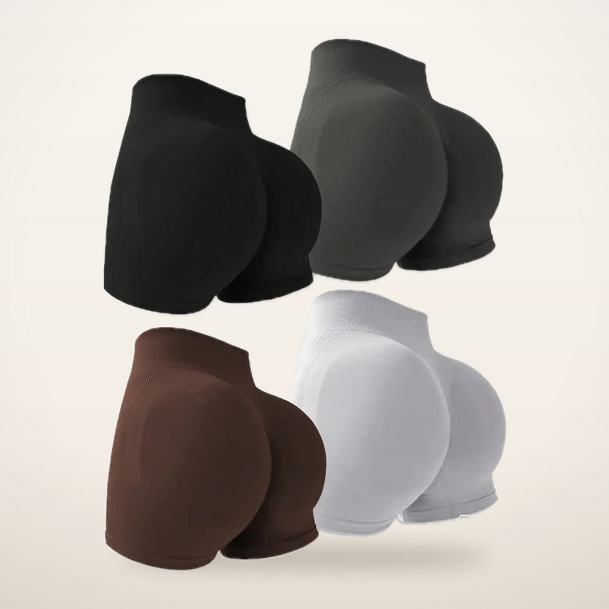 4-Pack High-Waist Seamless Butt-Lifting Shorts | Velvetella