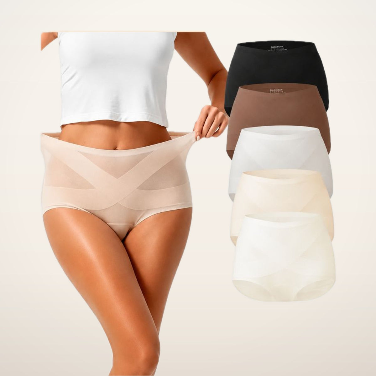 5-Pack Seamless No-Show High-Waisted Panties | Velvetella