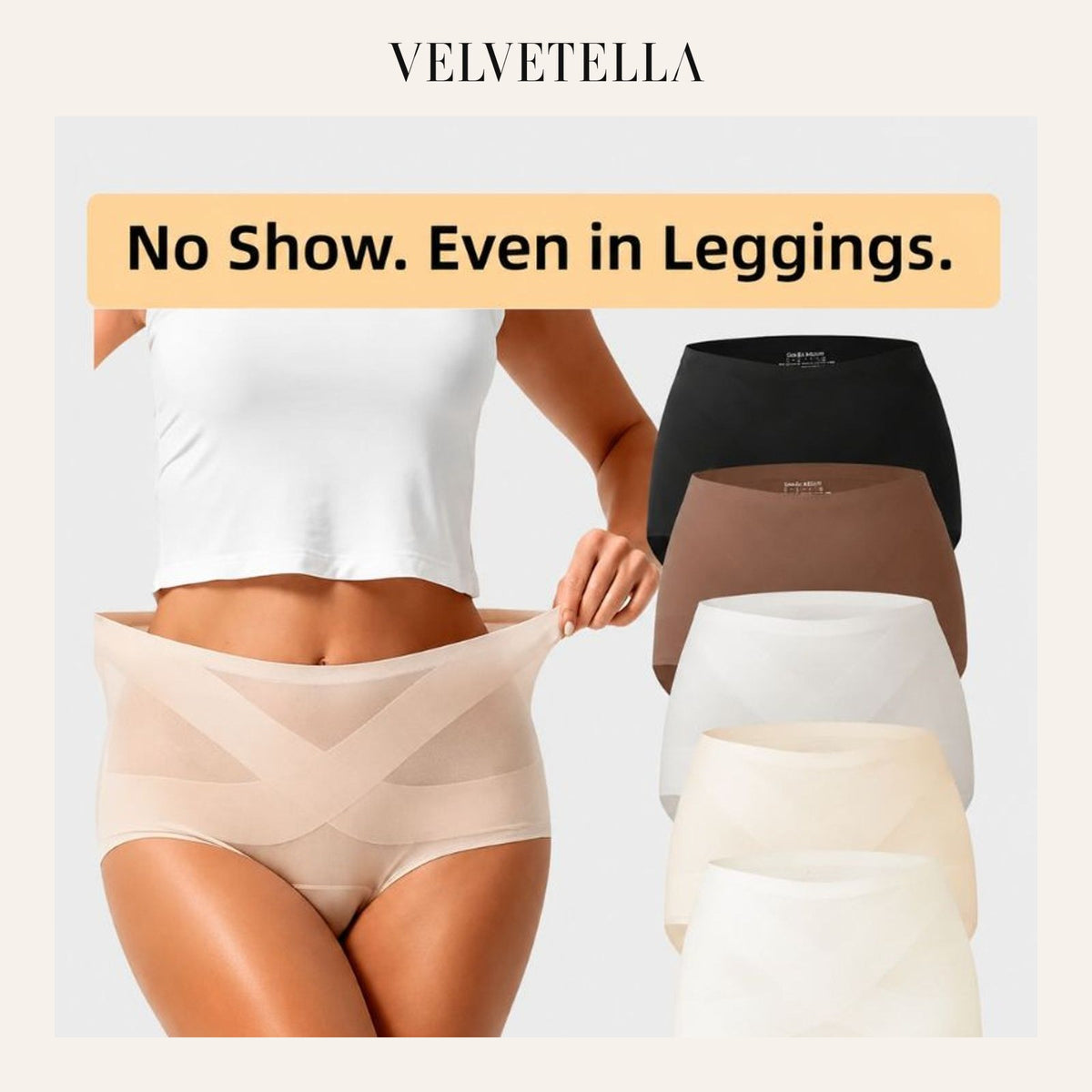 5-Pack Seamless No-Show High-Waisted Panties | Velvetella