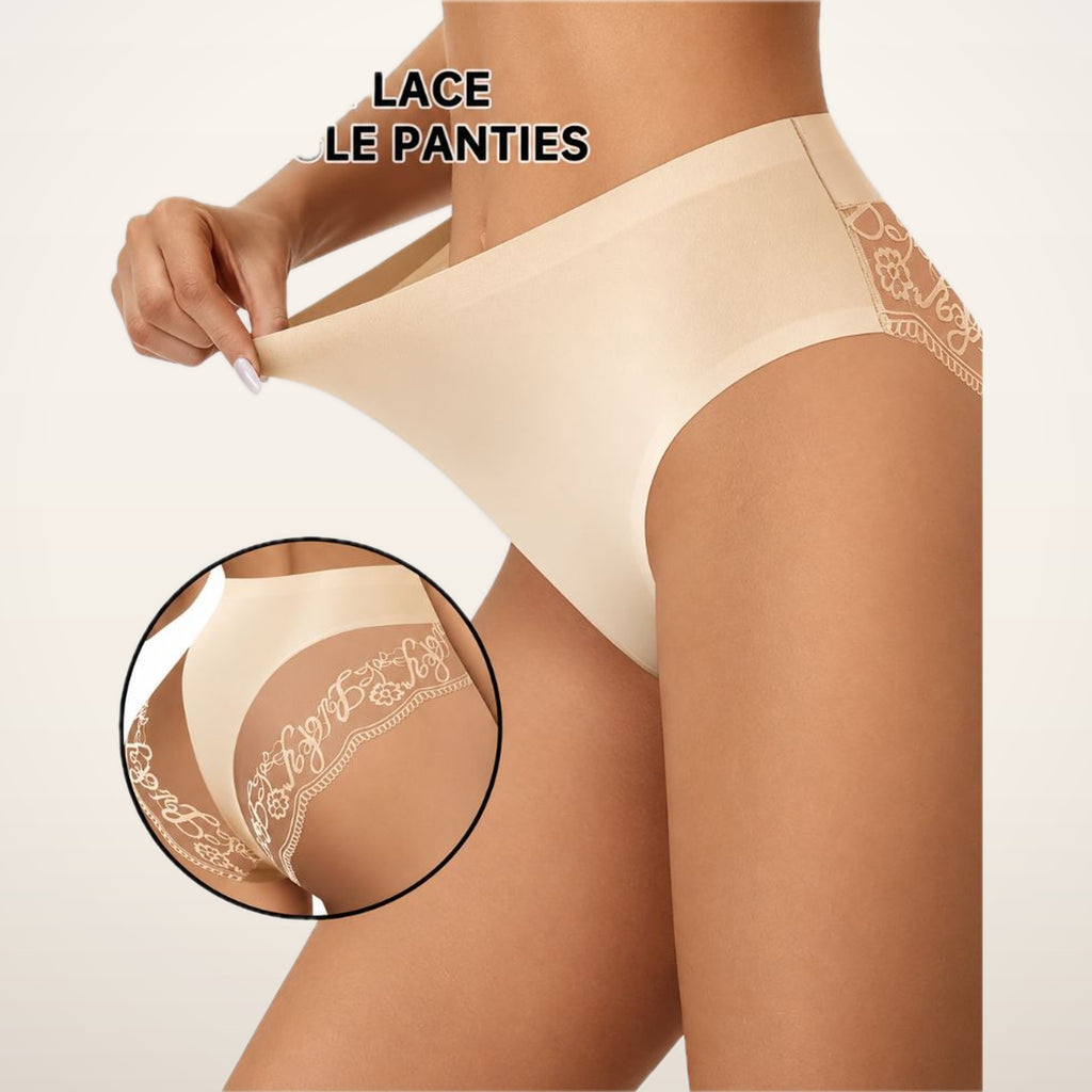 8-Pack Seamless Lace Mid-Rise Stretch Panties | Velvetella