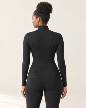 AirMove Half-Zip Pullover in Black – back | Velvetella