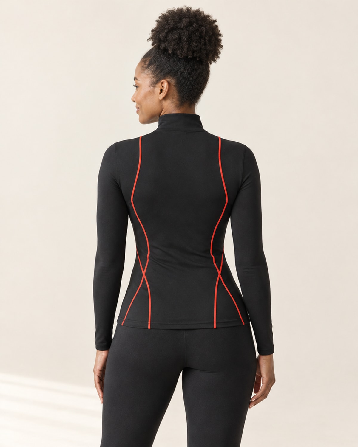 AirMove Half-Zip Pullover in Black Ember – back | Velvetella