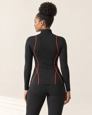 AirMove Half-Zip Pullover in Black Ember – back | Velvetella