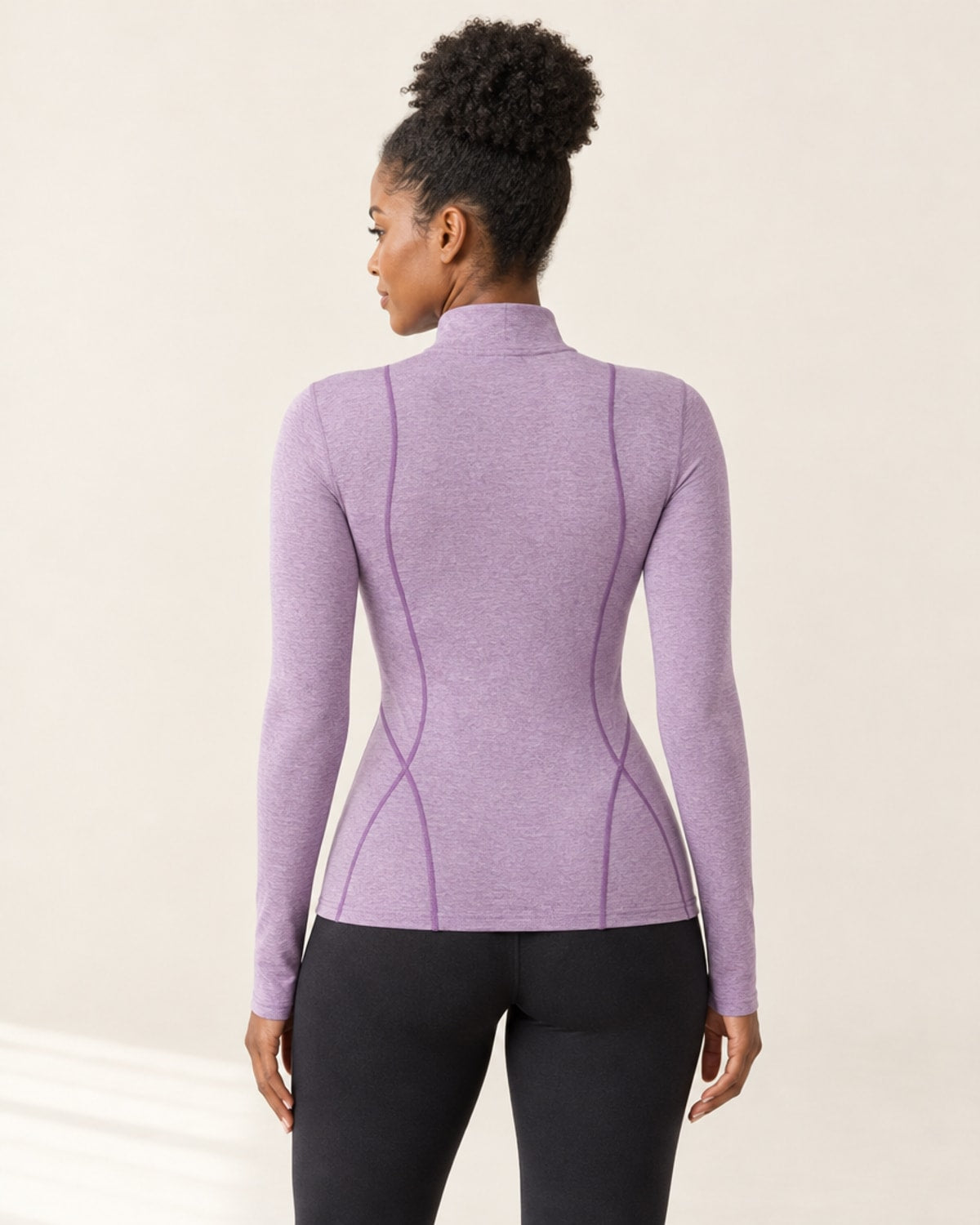 AirMove Half-Zip Pullover in Lilac Heather – back | Velvetella