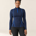 AirMove Half-Zip Pullover in Navy Blue – front | Velvetella
