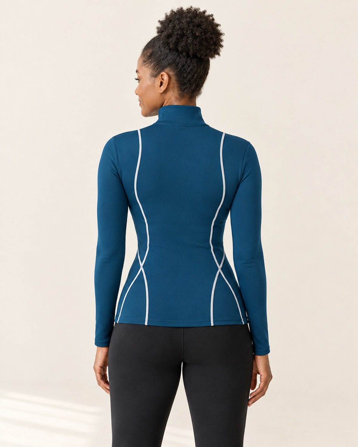 AirMove Half-Zip Pullover in Teal – back | Velvetella