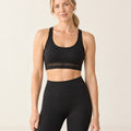 AirMove Mesh Support Bra in Black – front | Velvetella