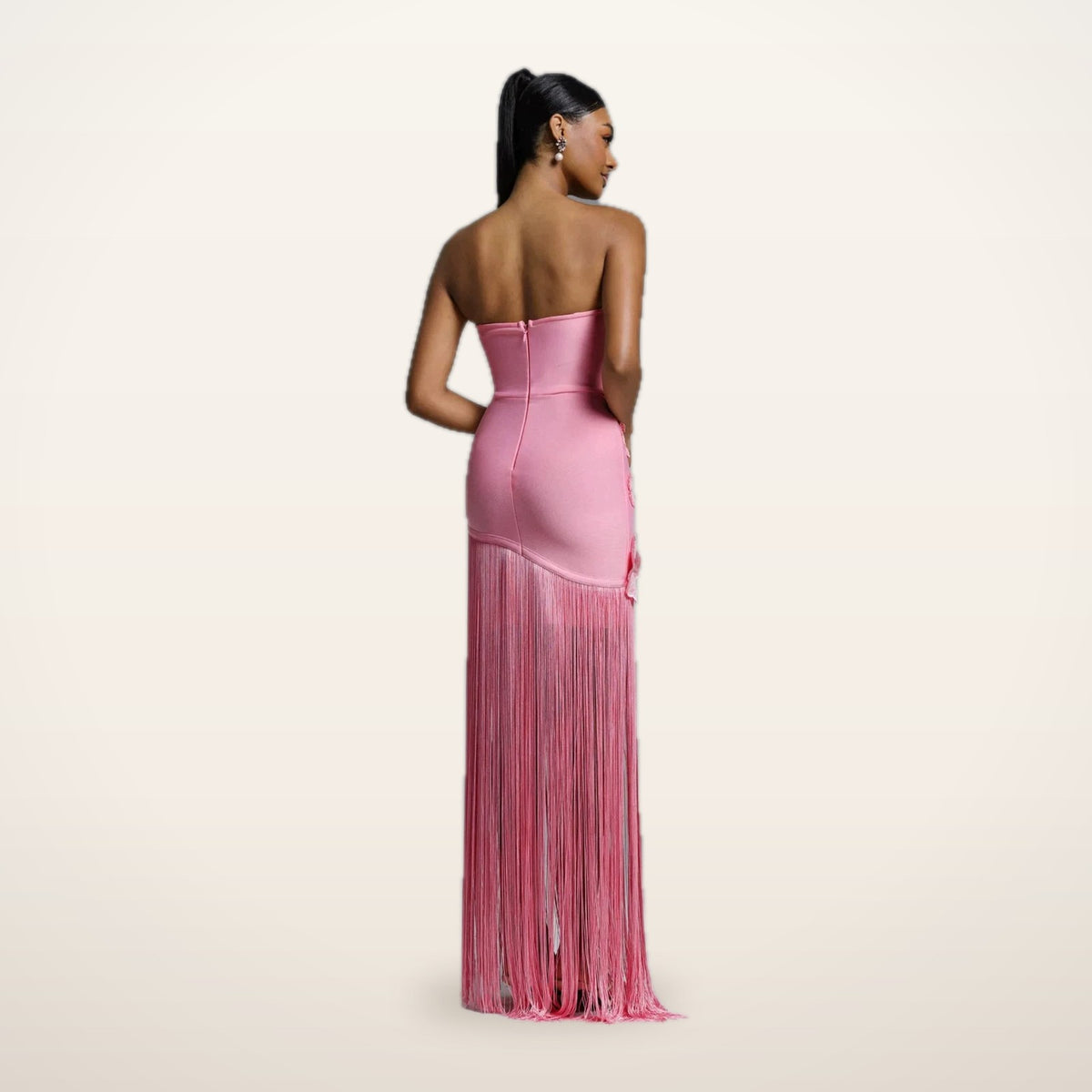 Aurelia Sequin Fringe Bandage Gown | Velvetella