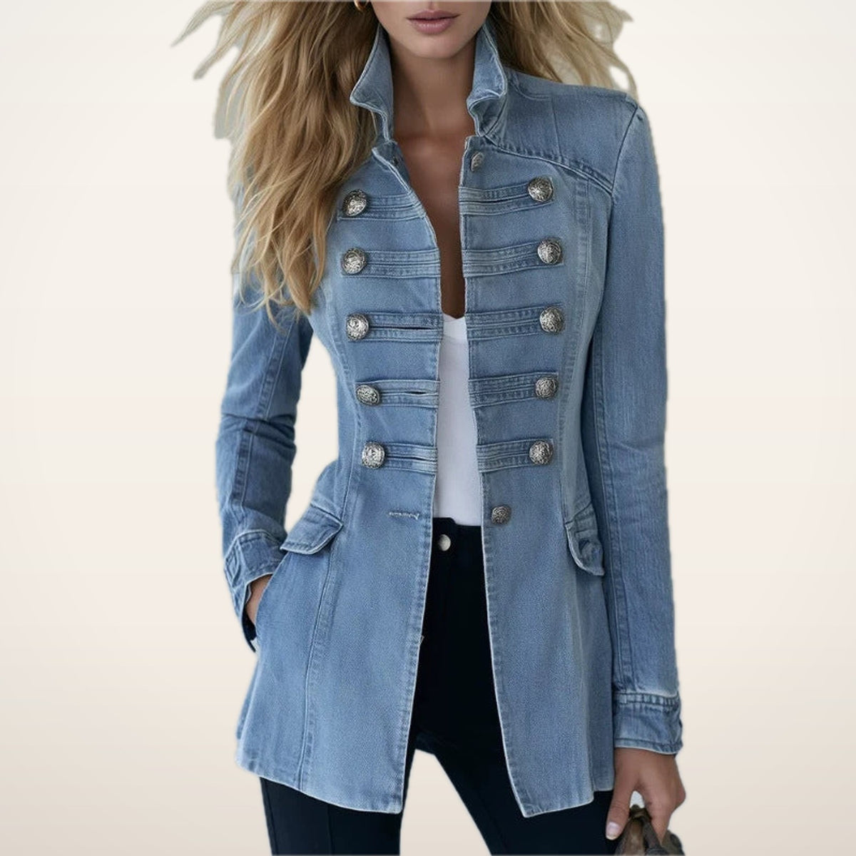 Brielle Button-Detail Denim Jacket | Velvetella
