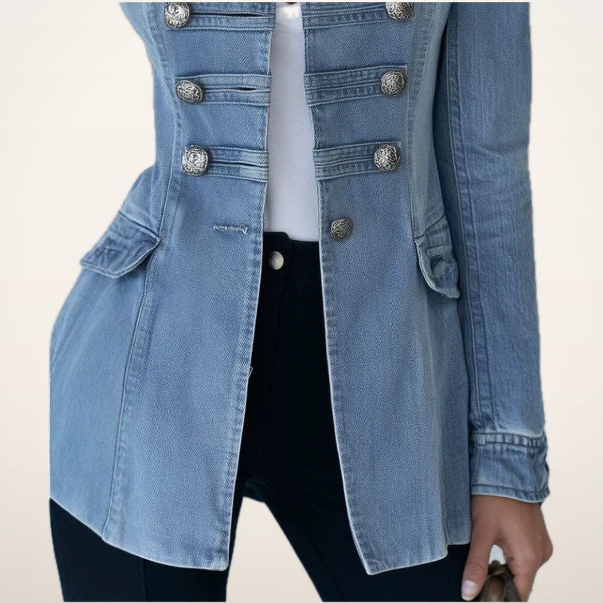 Brielle Button-Detail Denim Jacket | Velvetella