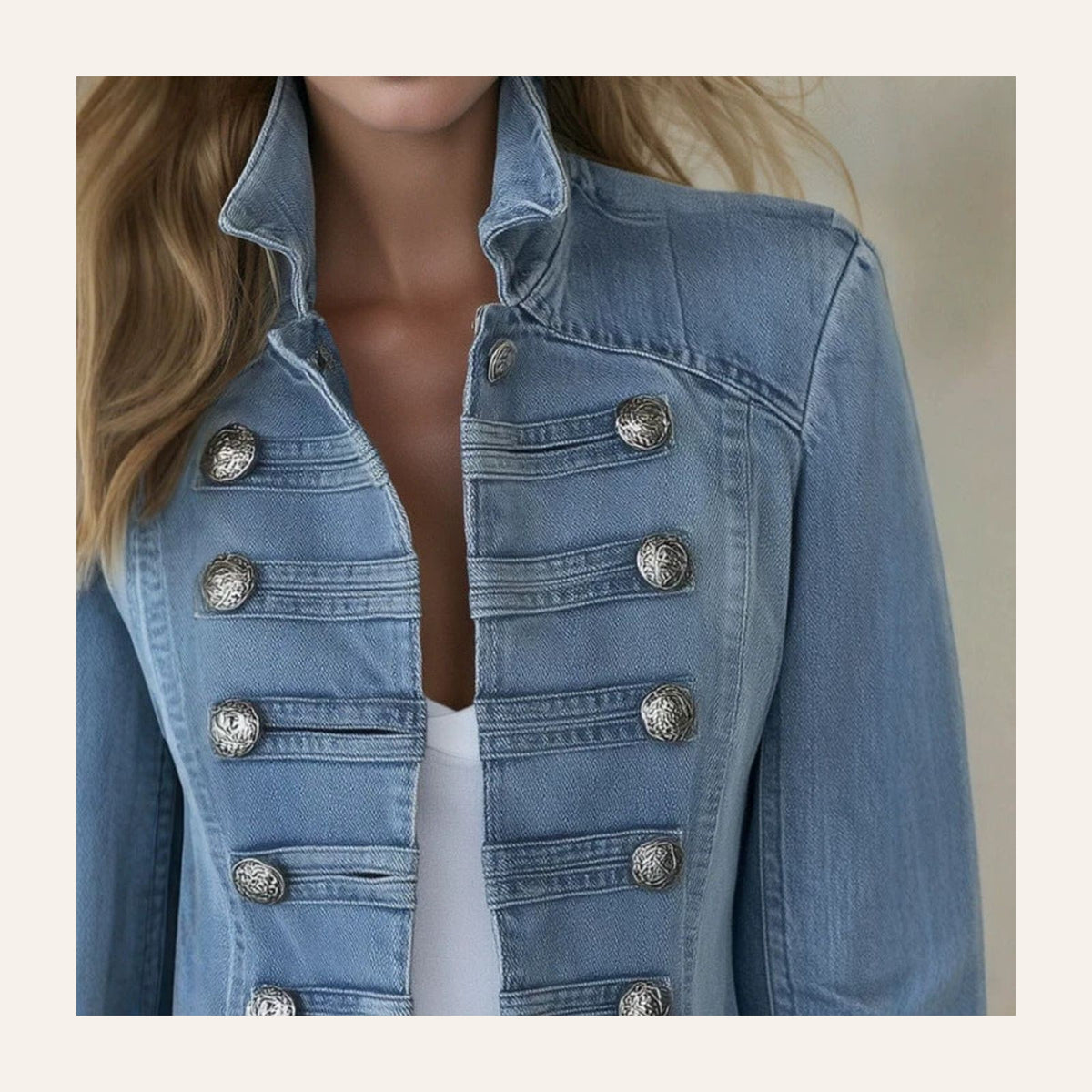 Brielle Button-Detail Denim Jacket | Velvetella