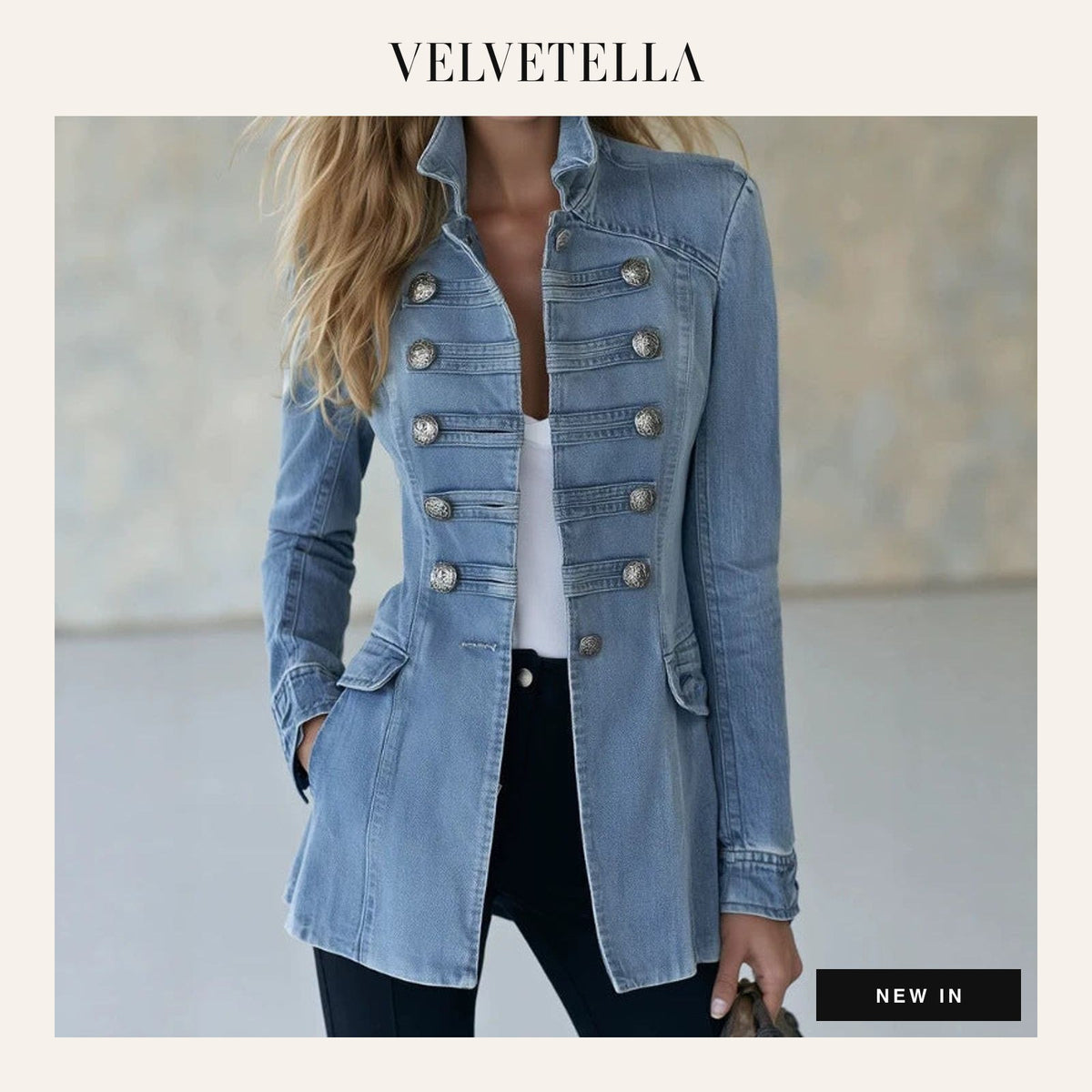 Brielle Button-Detail Denim Jacket | Velvetella