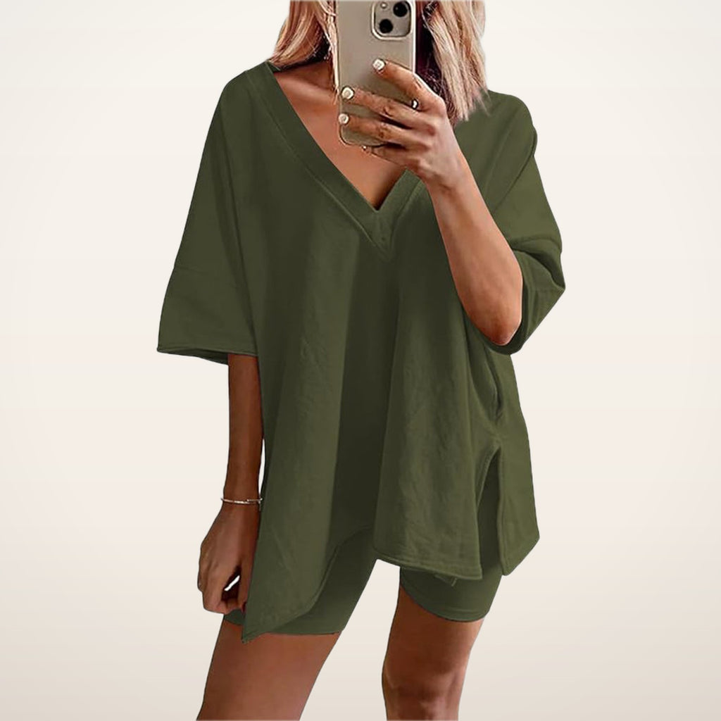 Casual Vibe Comfy Oversized 2-Piece Lounge Set | Velvetella