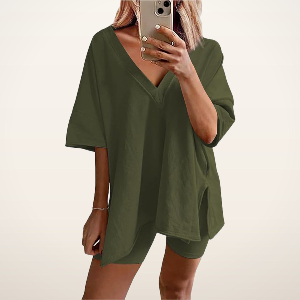 Casual Vibe Comfy Oversized 2-Piece Lounge Set | Velvetella