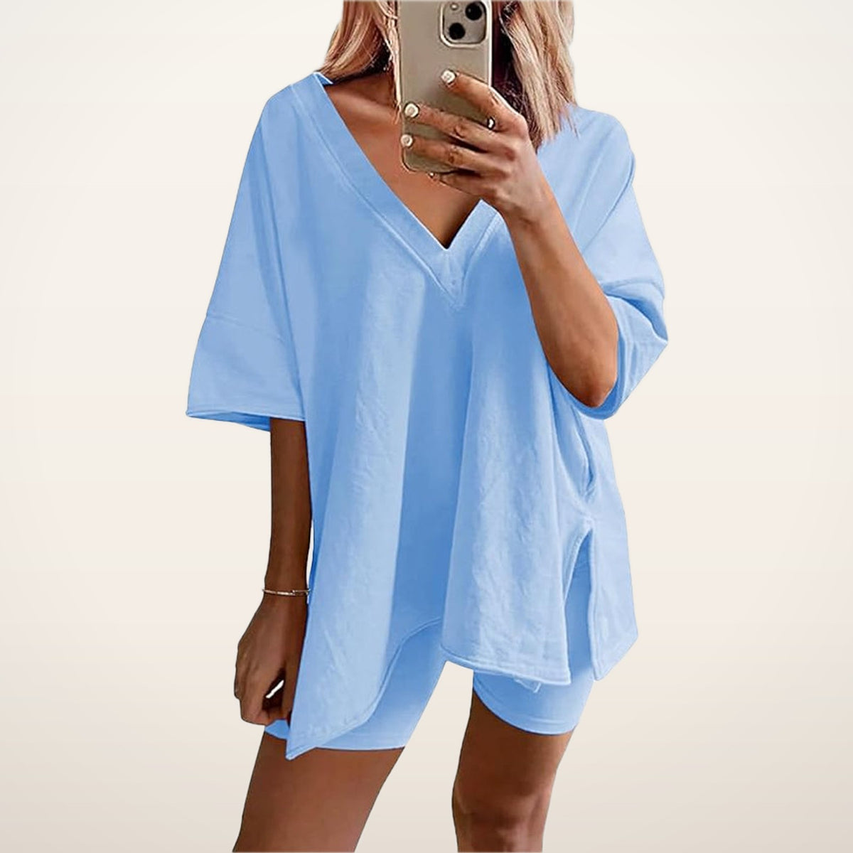 Casual Vibe Comfy Oversized 2-Piece Lounge Set | Velvetella