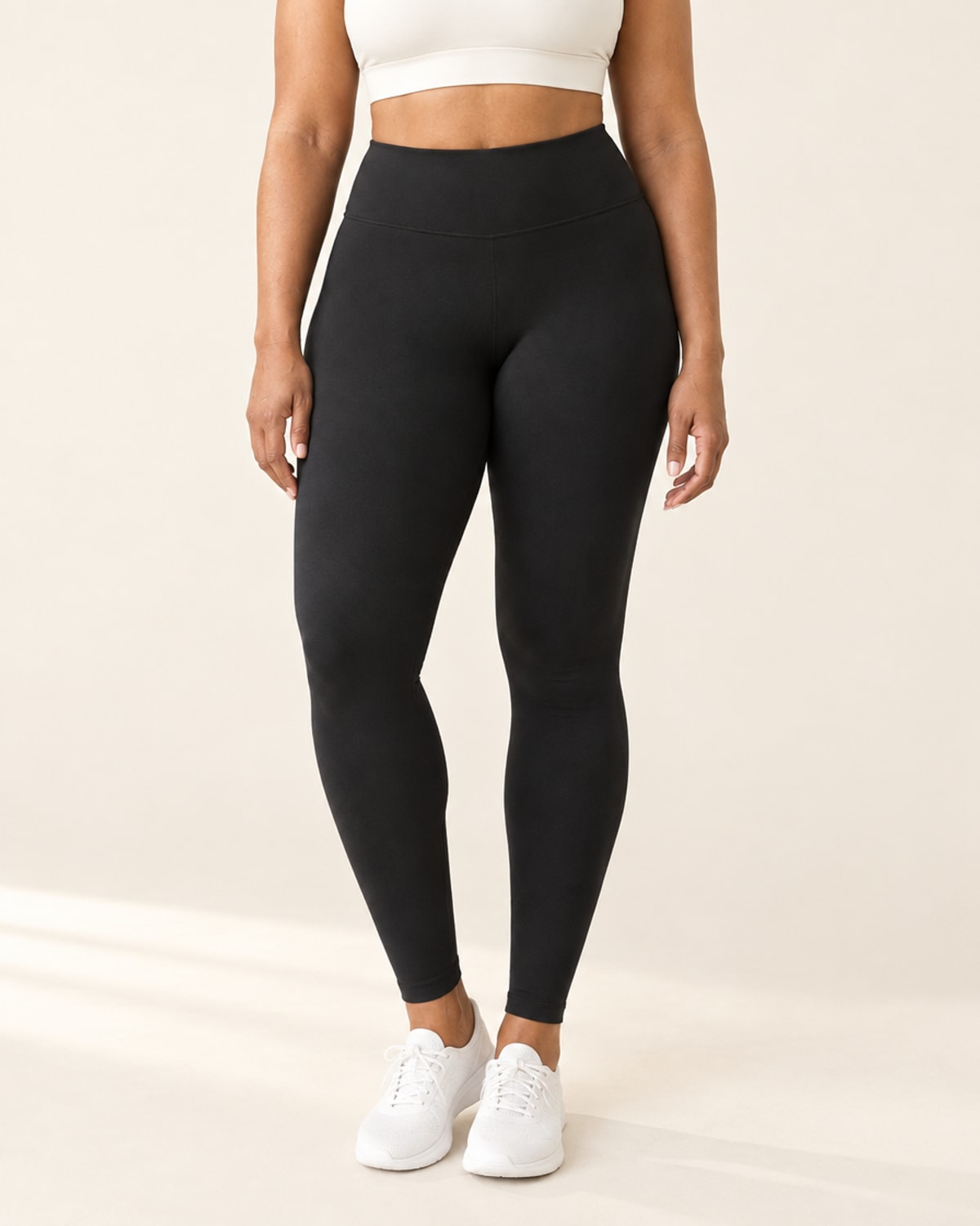 CloudSoft Drawstring Legging in Advanced Black – front | Velvetella