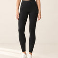 CloudSoft Fleece-Lined Legging in Black – front | Velvetella