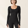 CloudSoft Long Sleeve in Black – front | Velvetella