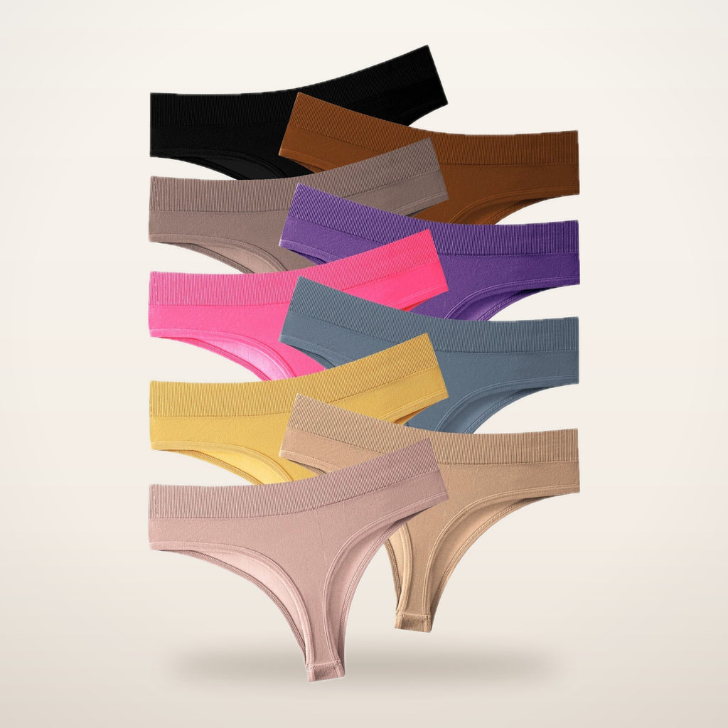 Tali Seamless Sport Thongs · Set of 9 | Velvetella