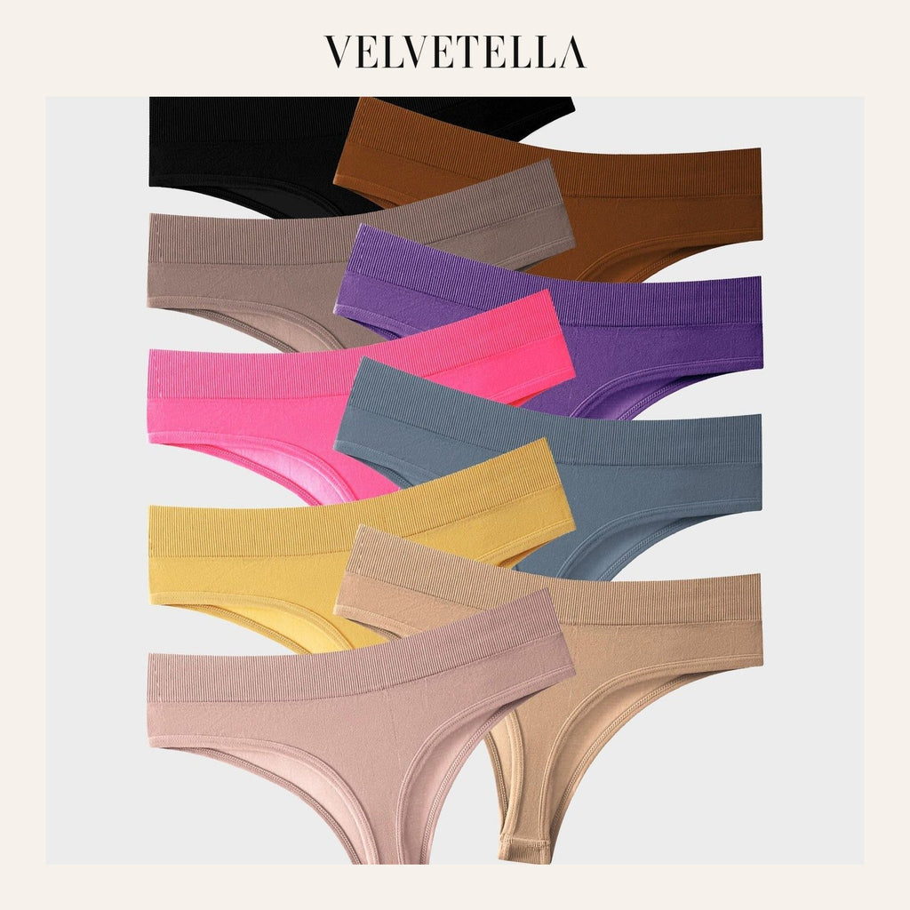 Comfort Seamless Sport Thong Panties (9 Pack) | Velvetella