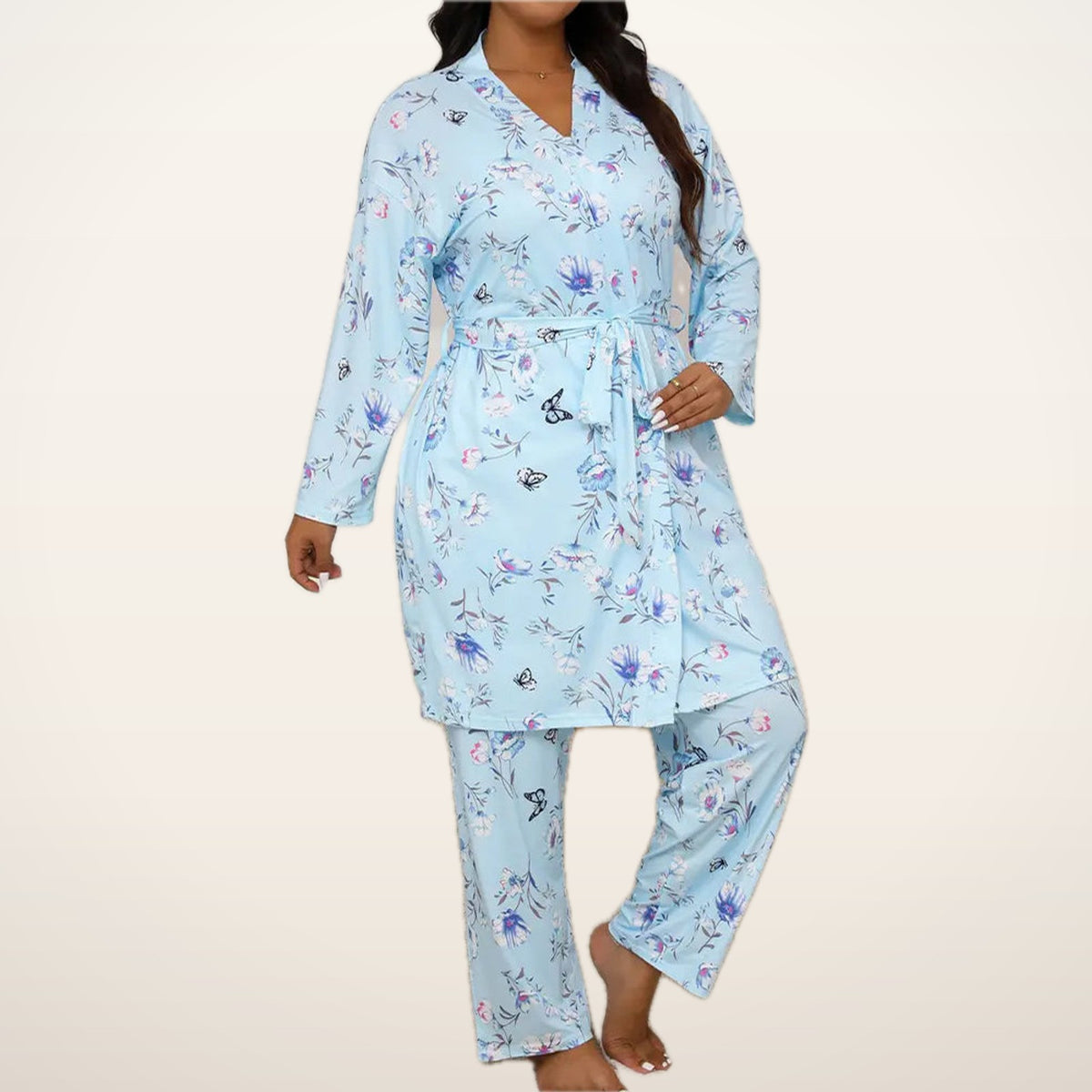 Posy 3-Piece Robe & Cami Pajama Set | Velvetella