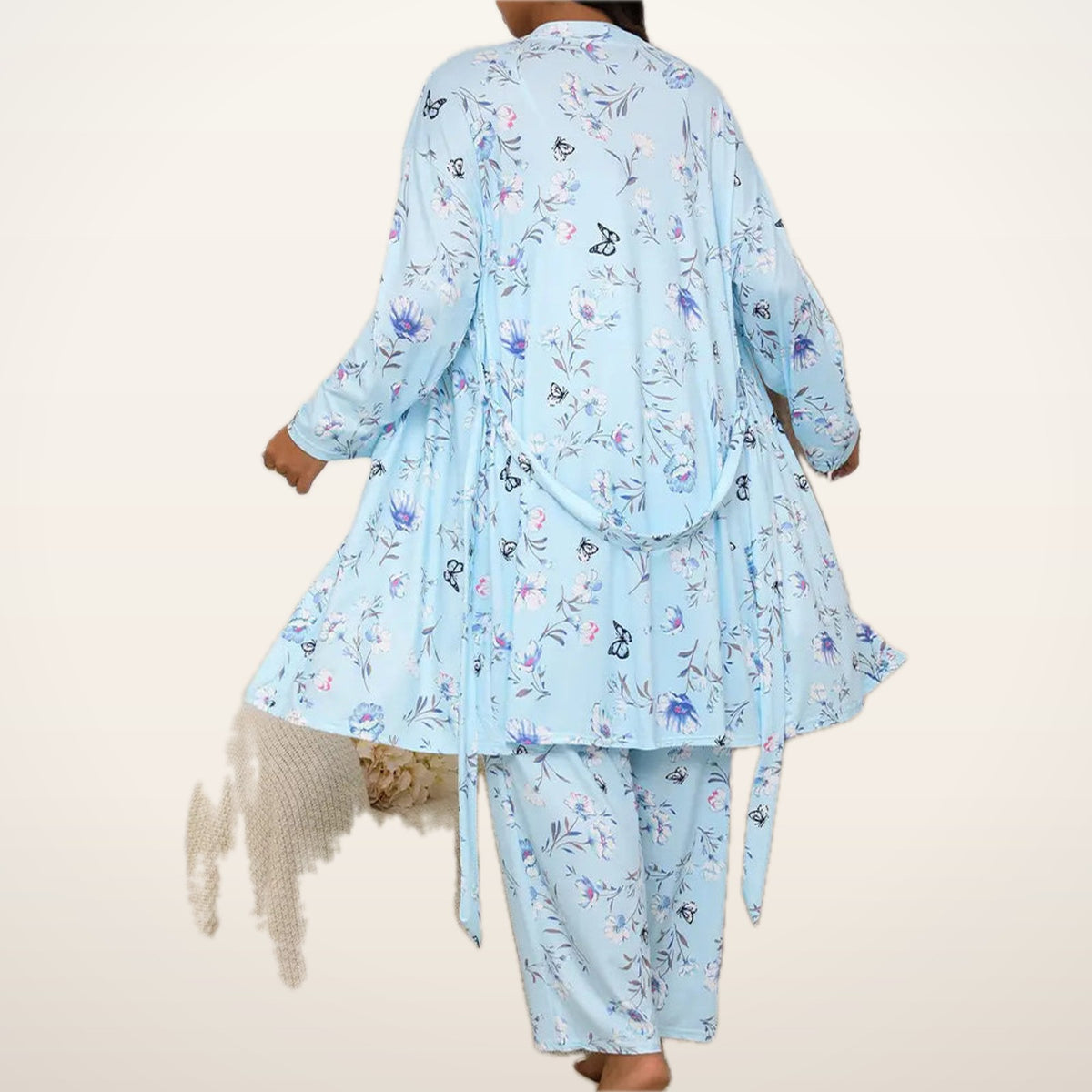 Posy 3-Piece Robe & Cami Pajama Set | Velvetella