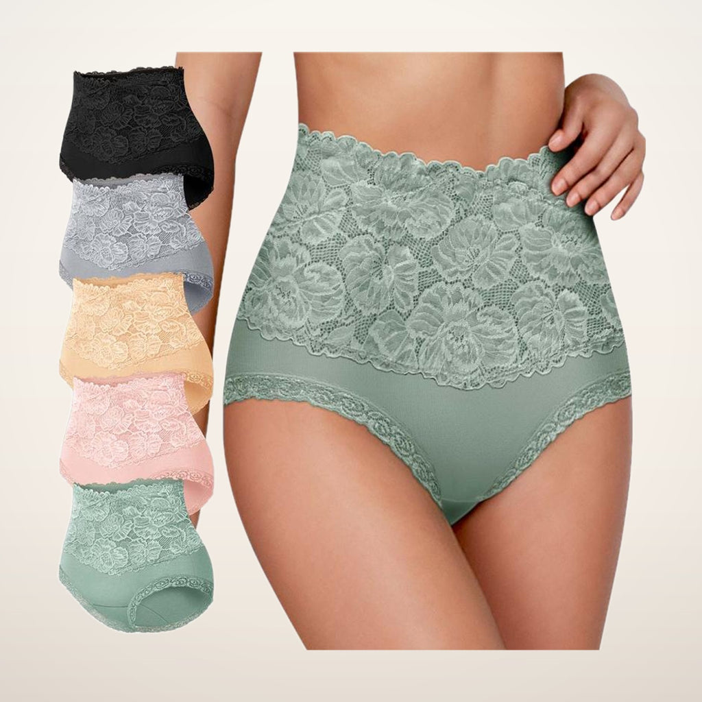 Coco Lace-Trim High-Waist Briefs · Set of 5 | Velvetella