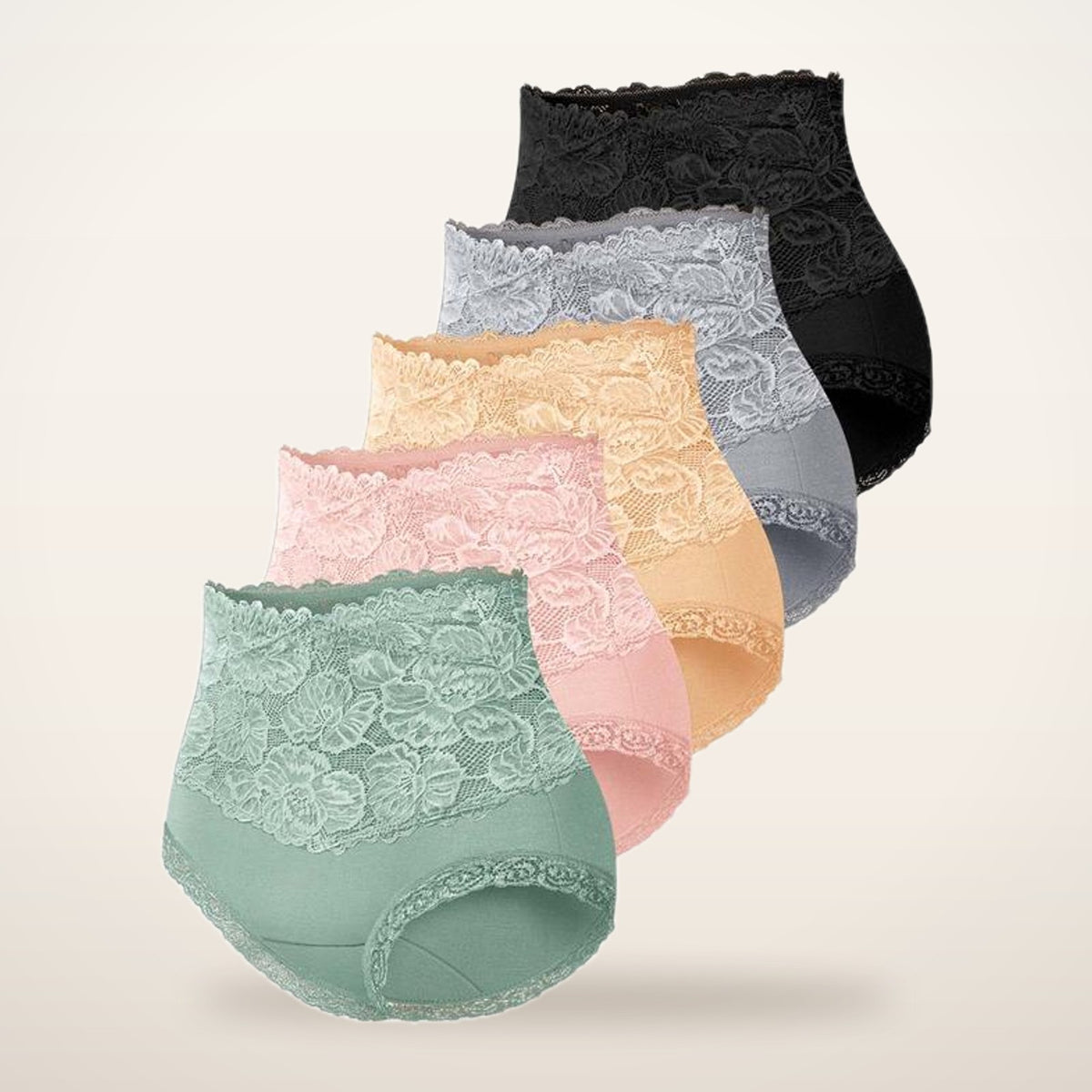 Coco Lace-Trim High-Waist Briefs · Set of 5 | Velvetella
