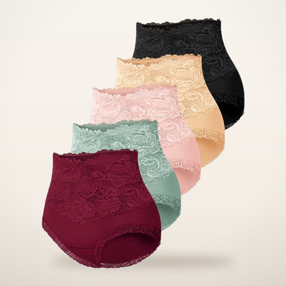 Coco Lace-Trim High-Waist Briefs · Set of 5 | Velvetella