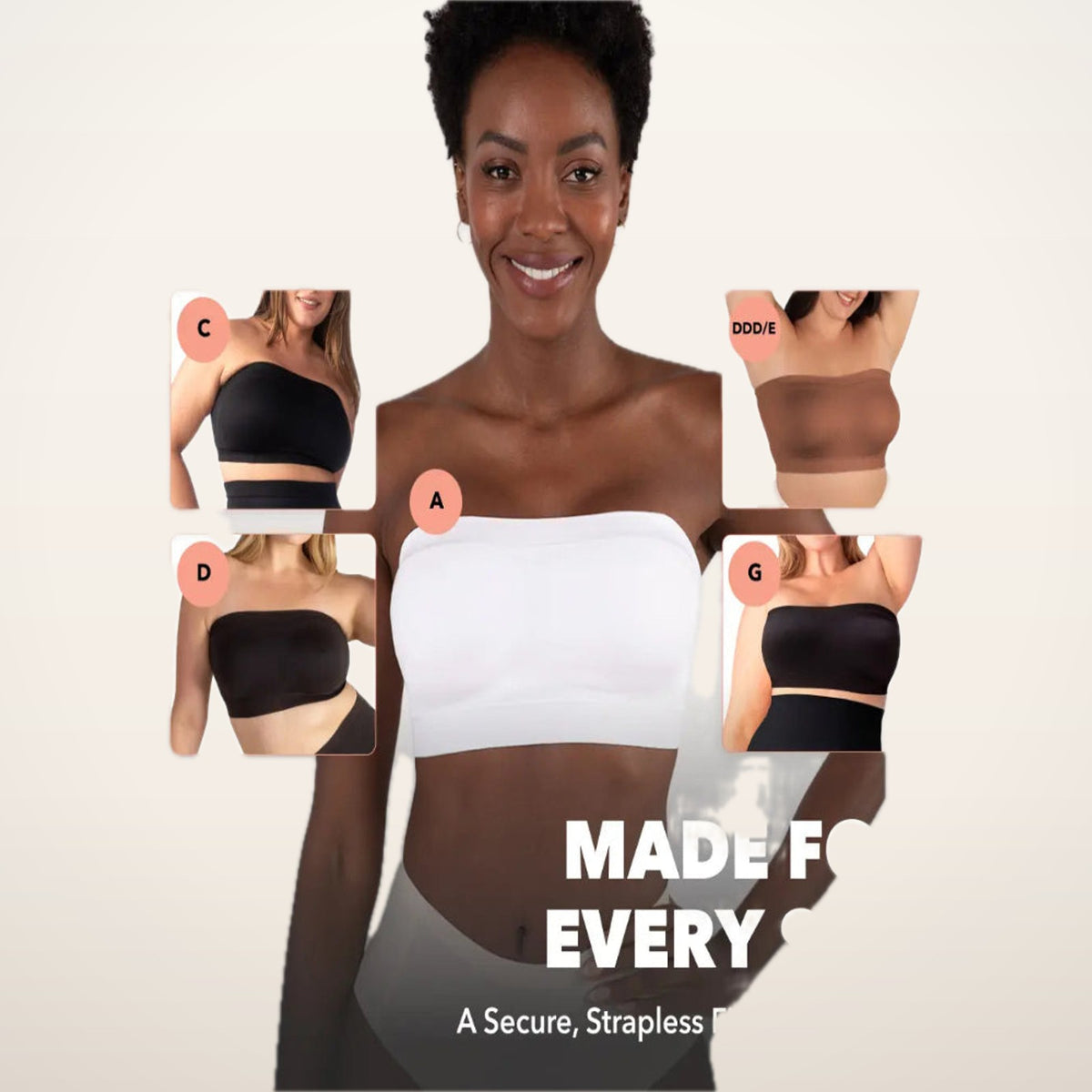 Bea Convertible Anti-Slip Bandeau Bra | Velvetella