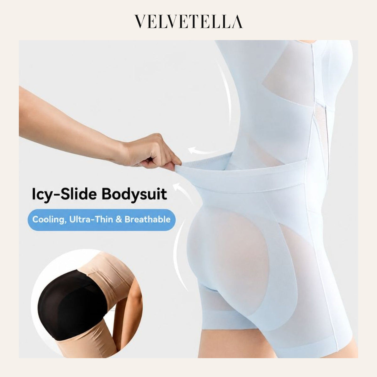 Cooling Tummy Control Butt-Lift Shapewear Bodysuit | Velvetella