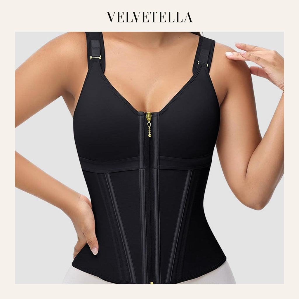 Double Layer Tummy Control Shaper with Bra | Velvetella